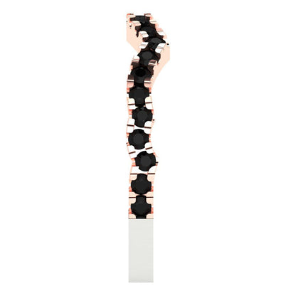 0.36 cttw Natural Onyx Round Cut White/Rose Gold Eternity Wedding Band