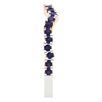 0.36 cttw Simulated Blue Sapphire Round Cut White/Rose Gold Eternity Wedding Band
