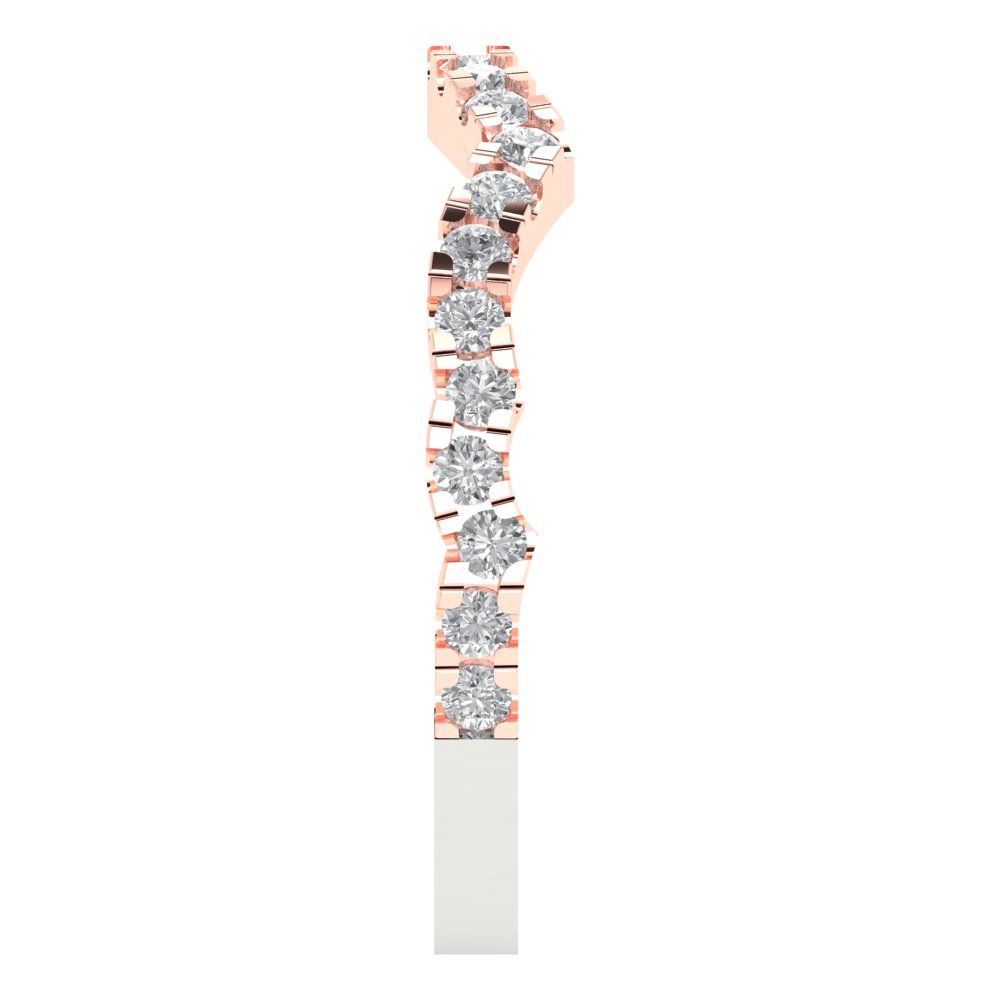 0.36 cttw Moissanite Round Cut White/Rose Gold Eternity Wedding Band