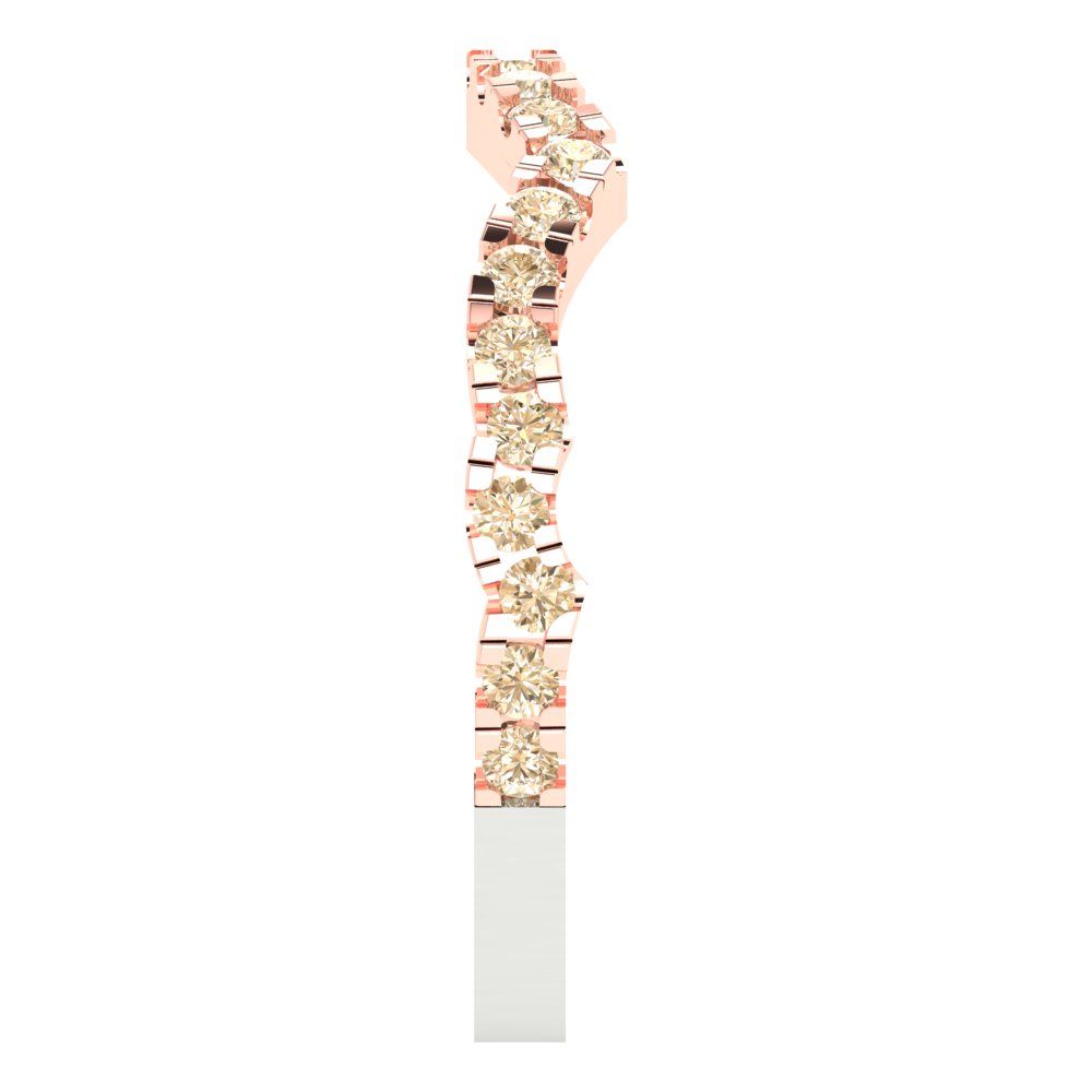 0.36 cttw Natural Morganite Round Cut White/Rose Gold Eternity Wedding Band