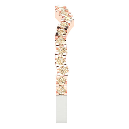0.36 cttw Natural Morganite Round Cut White/Rose Gold Eternity Wedding Band