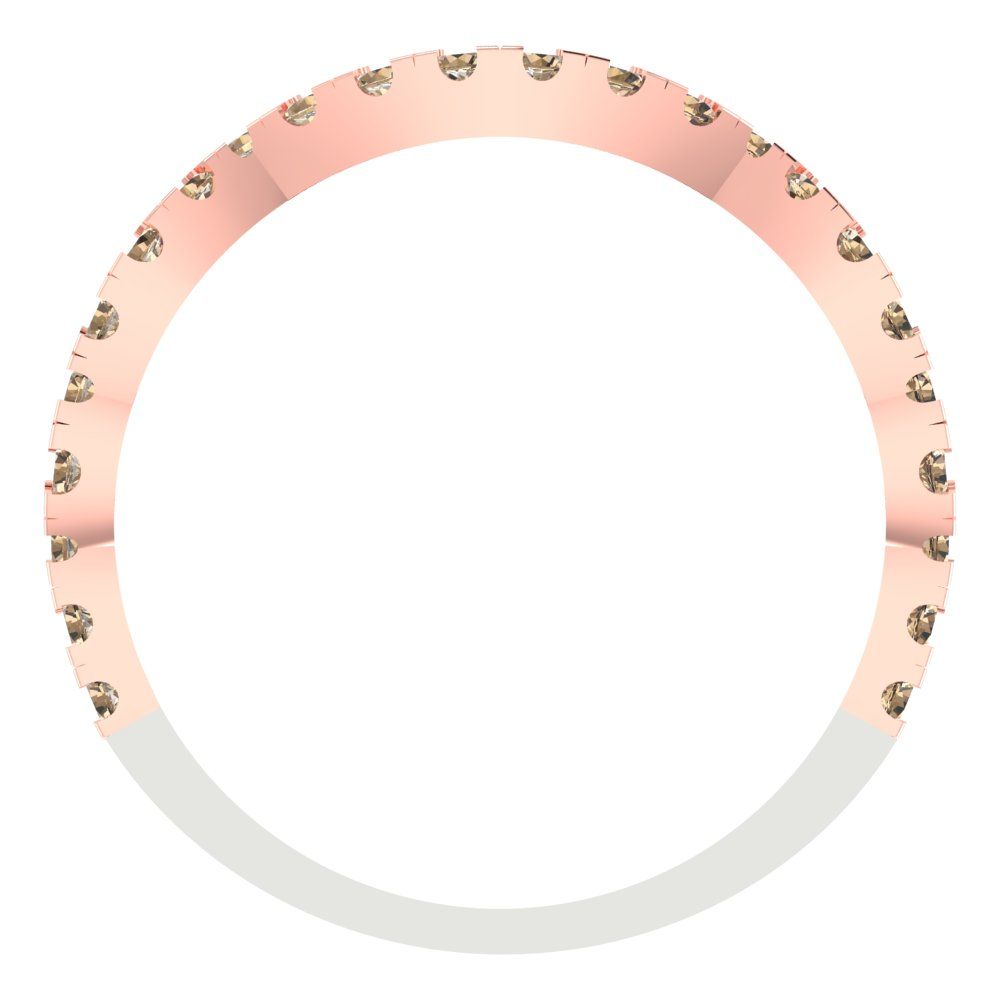 0.36 cttw Yellow Moissanite Round Cut White/Rose Gold Eternity Wedding Band