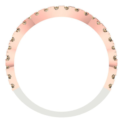 0.36 cttw Yellow Moissanite Round Cut White/Rose Gold Eternity Wedding Band