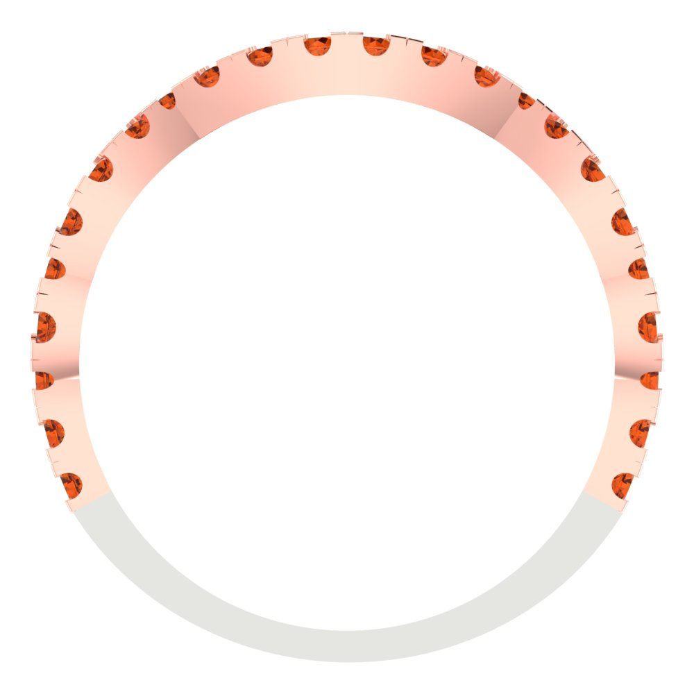 0.36 cttw Simulated Ruby Round Cut White/Rose Gold Eternity Wedding Band