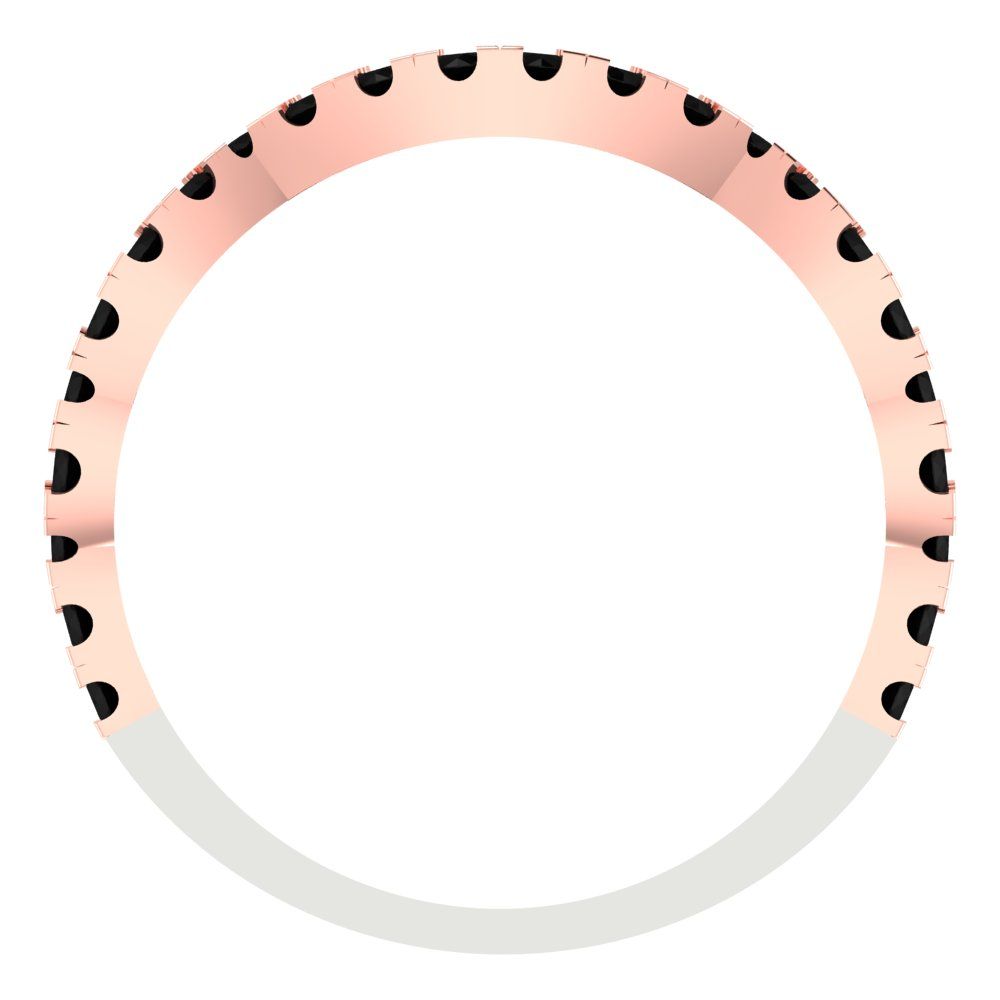 0.36 cttw Natural Onyx Round Cut White/Rose Gold Eternity Wedding Band