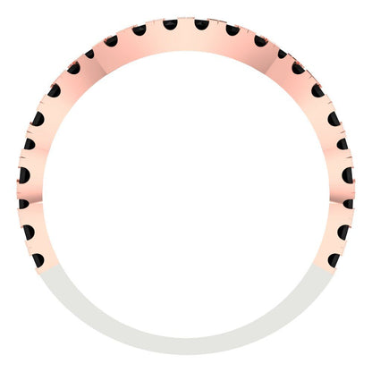 0.36 cttw Natural Onyx Round Cut White/Rose Gold Eternity Wedding Band