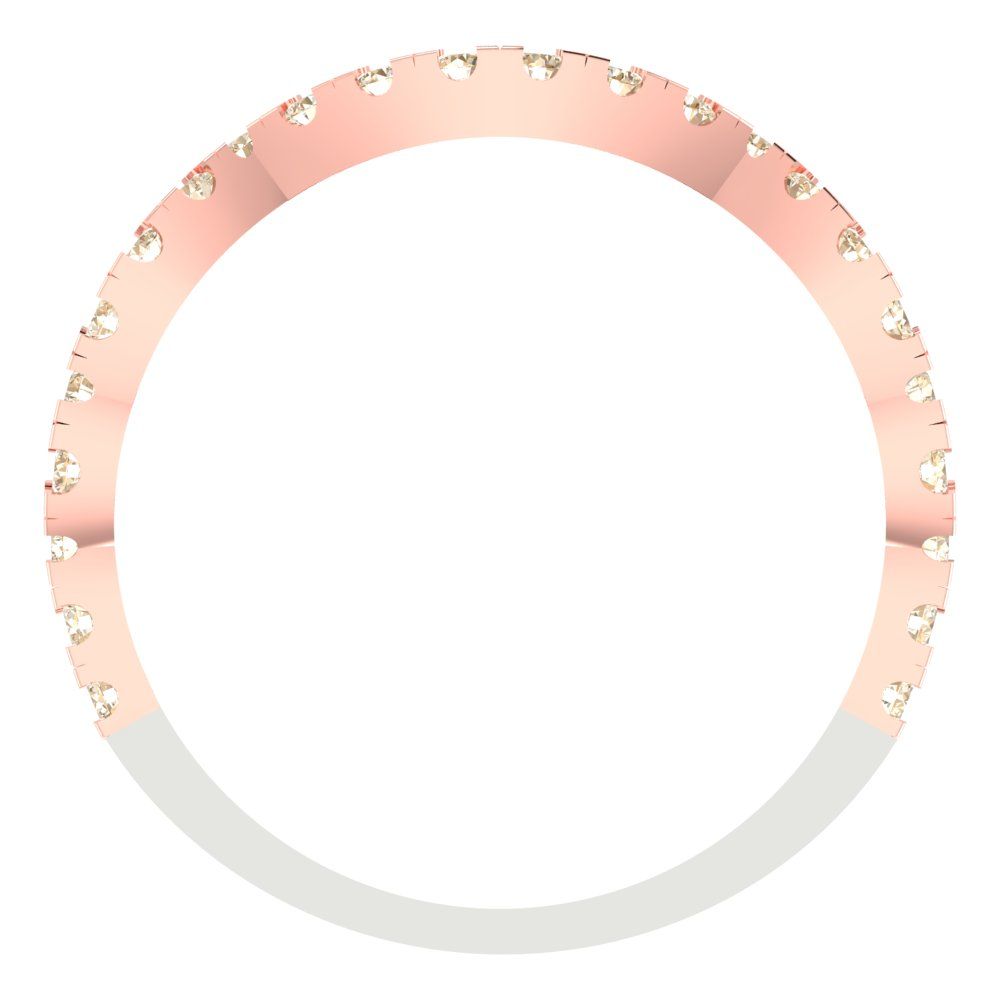 0.36 cttw Natural Morganite Round Cut White/Rose Gold Eternity Wedding Band