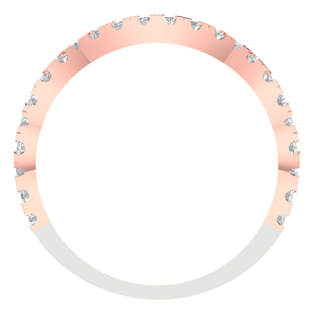 0.36 cttw Moissanite Round Cut White/Rose Gold Eternity Wedding Band