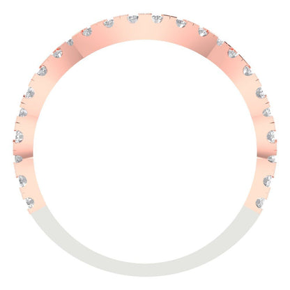 0.36 cttw White Sapphire Round Cut White/Rose Gold Eternity Wedding Band