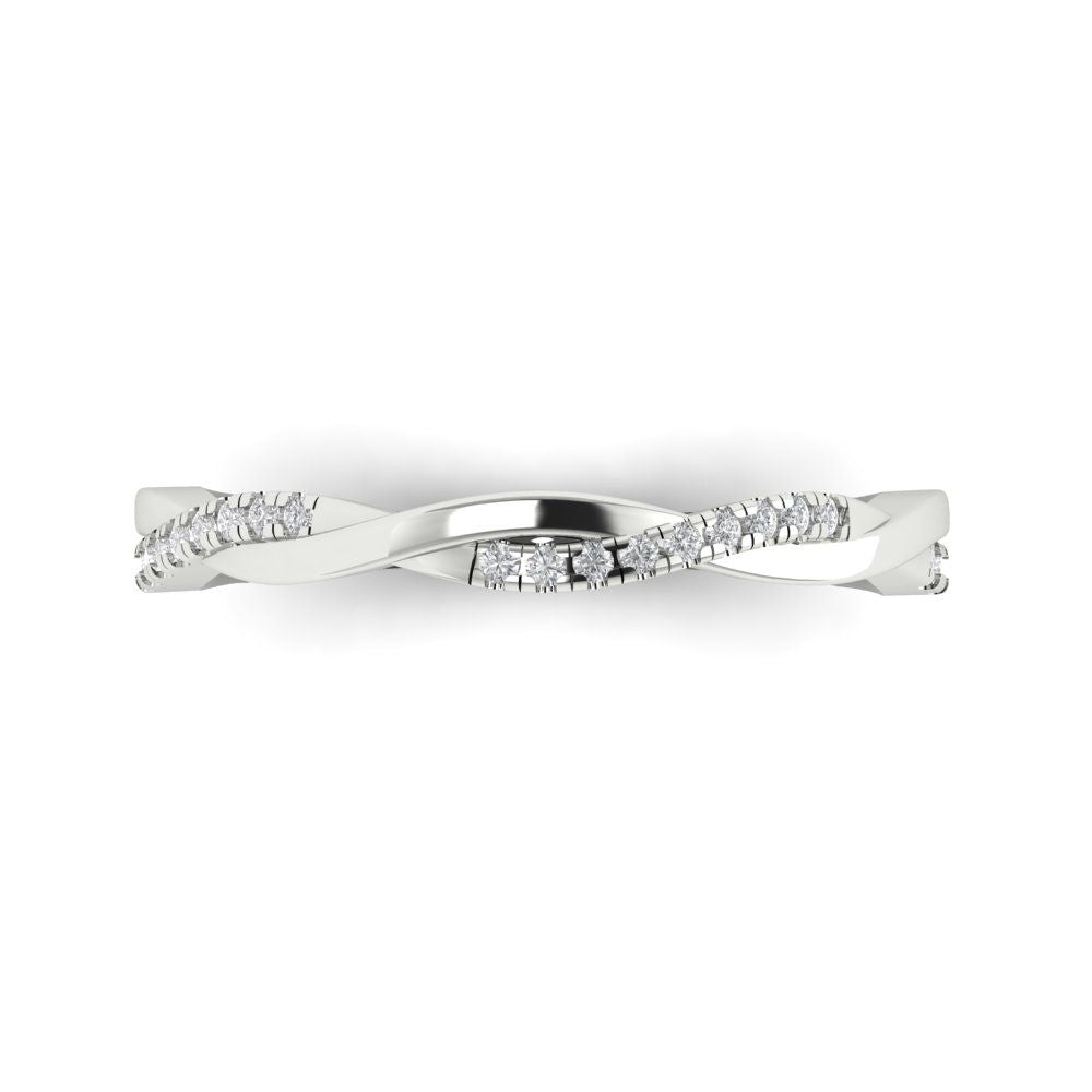 0.16 cttw Moissanite Round Cut White Gold Eternity Wedding Band