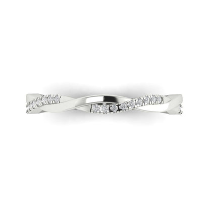 0.16 cttw Moissanite Round Cut White Gold Eternity Wedding Band