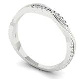 0.16 ct Brilliant Round Cut Natural Diamond Stone Clarity SI1-2 Color I-J White Gold Stackable Band