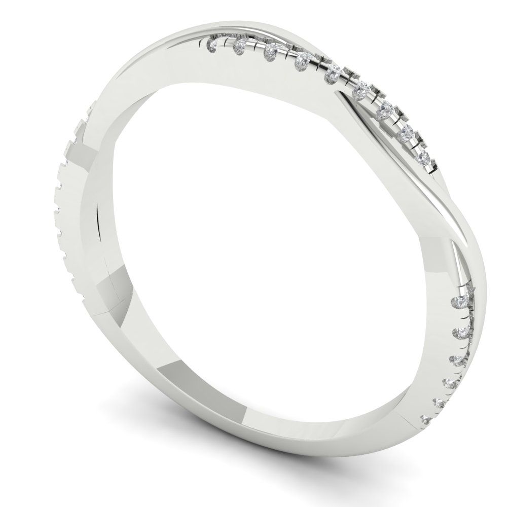 0.16 cttw Moissanite Round Cut White Gold Eternity Wedding Band