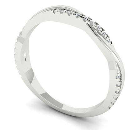 0.16 cttw Moissanite Round Cut White Gold Eternity Wedding Band