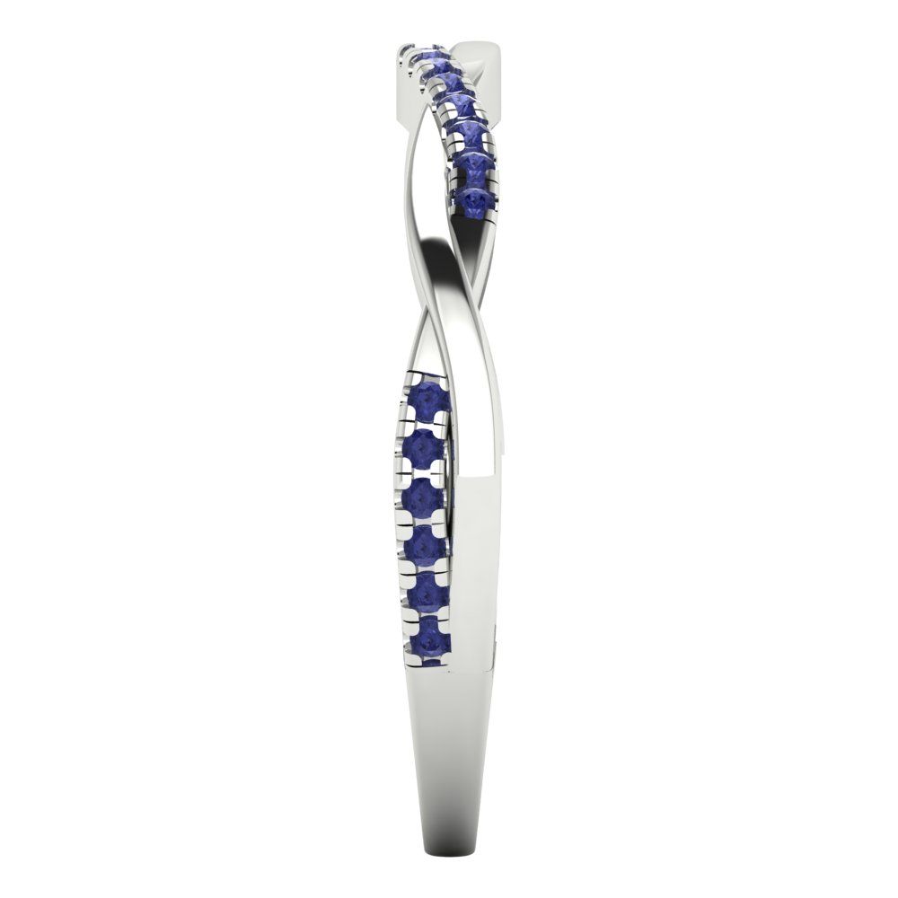 0.16 cttw Simulated Tanzanite Round Cut White Gold Eternity Wedding Band