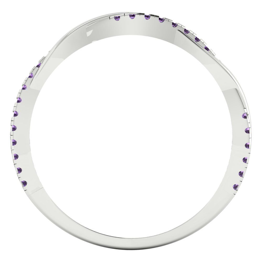 0.16 cttw Simulated Alexandrite Round Cut White Gold Eternity Wedding Band