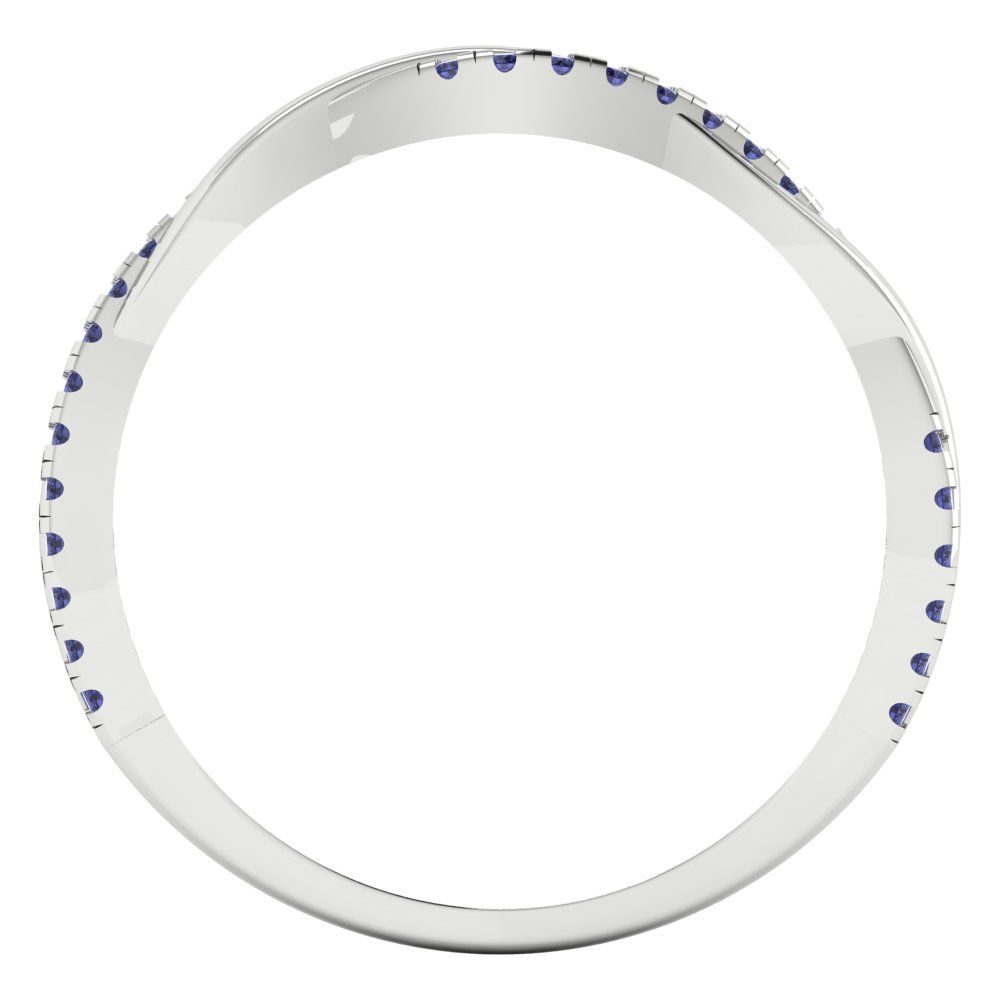 0.16 cttw Simulated Tanzanite Round Cut White Gold Eternity Wedding Band