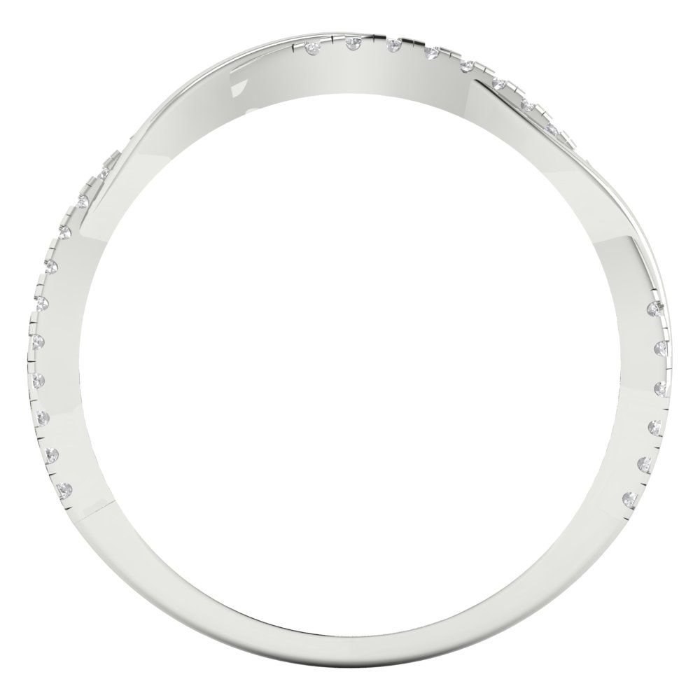 0.16 cttw White Sapphire Round Cut White Gold Eternity Wedding Band