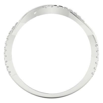 0.16 cttw White Sapphire Round Cut White Gold Eternity Wedding Band