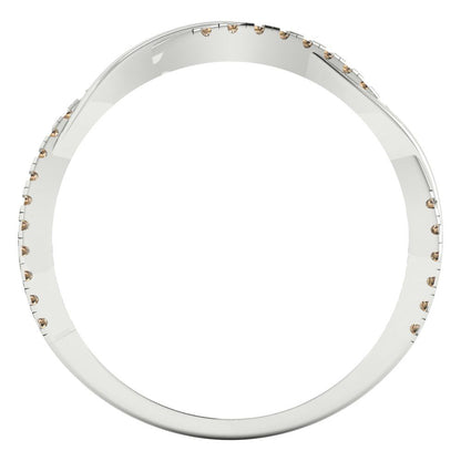 0.16 cttw Yellow Moissanite Round Cut White Gold Eternity Wedding Band