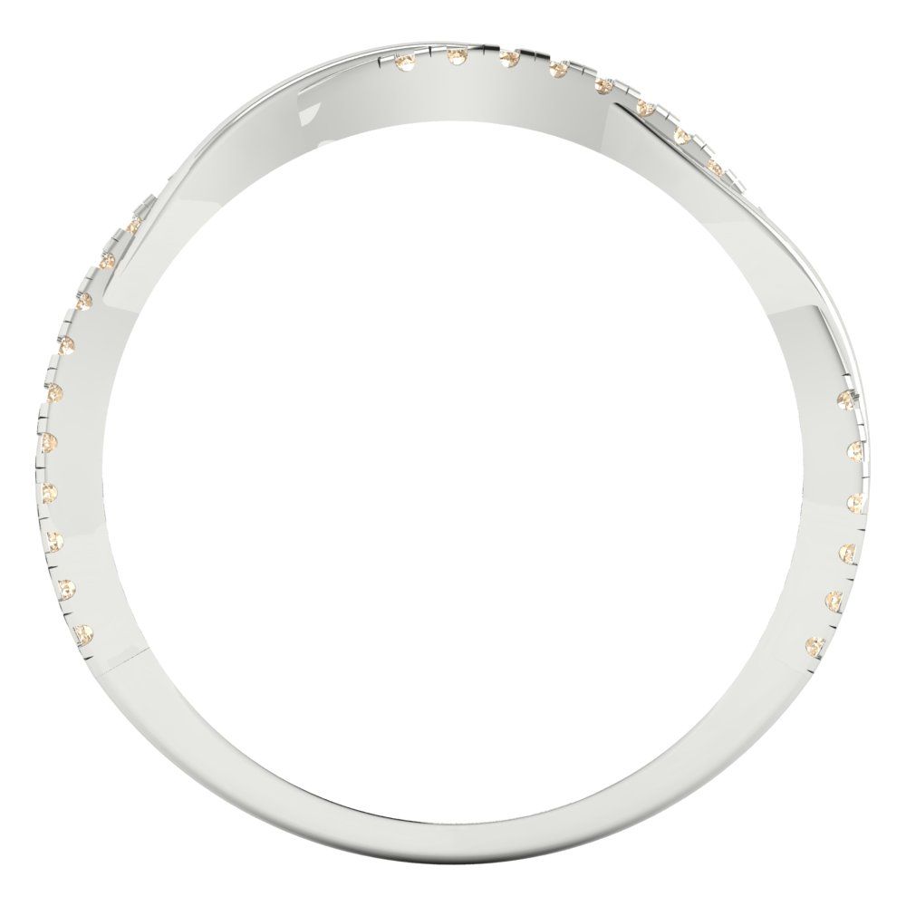 0.16 cttw Natural Morganite Round Cut White Gold Eternity Wedding Band