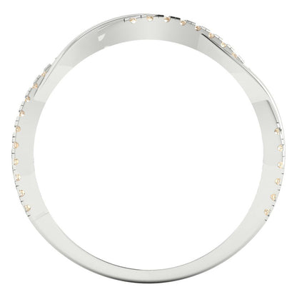 0.16 cttw Natural Morganite Round Cut White Gold Eternity Wedding Band