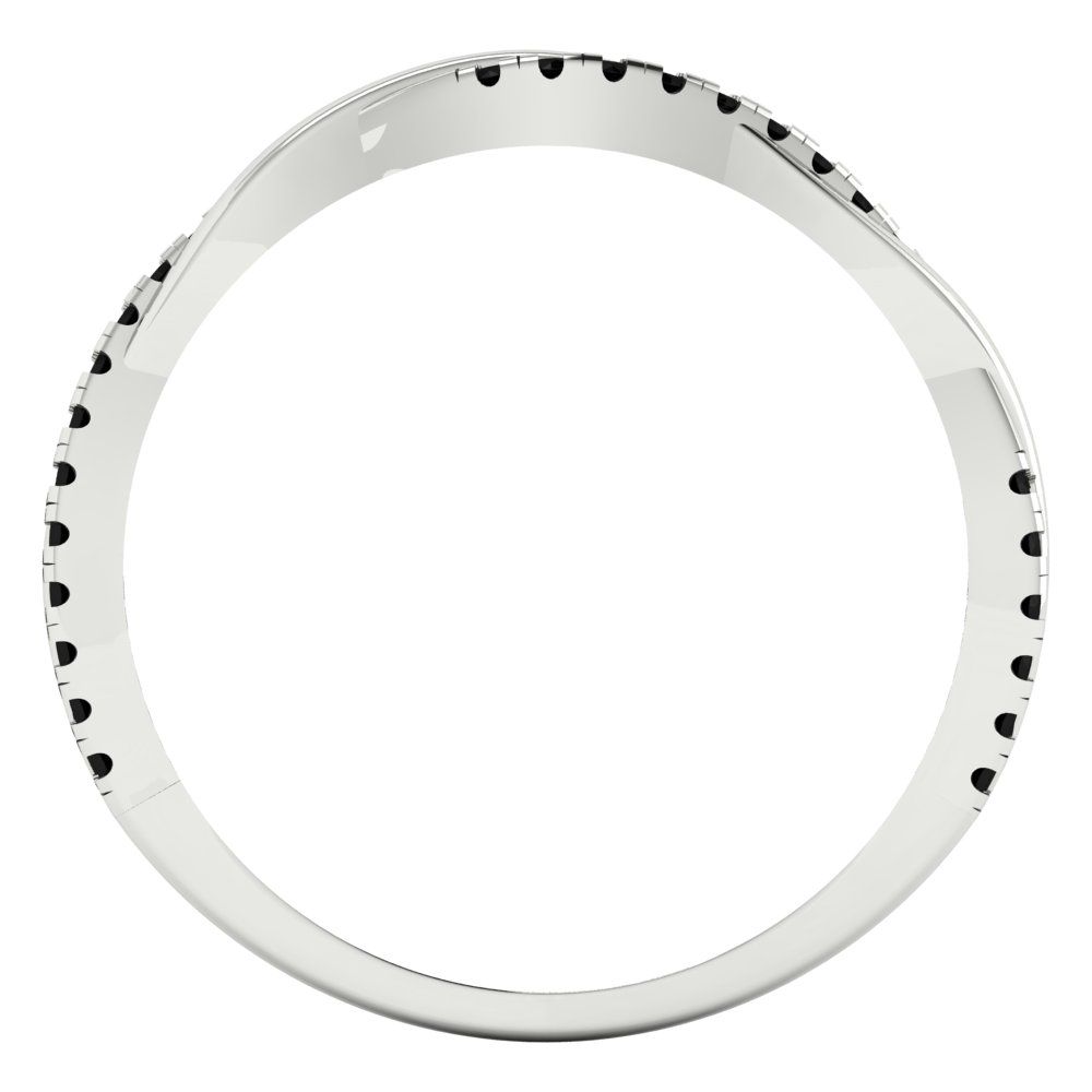 0.16 cttw Natural Onyx Round Cut White Gold Eternity Wedding Band