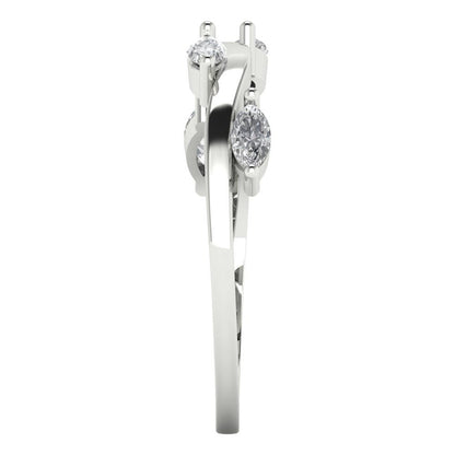 0.4 cttw White Sapphire Marquise Cut White Gold Eternity Wedding Band