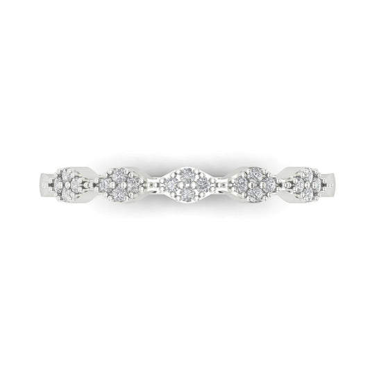 0.1 cttw Simulated Diamond Round Cut White Gold Eternity Wedding Band