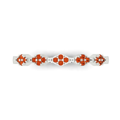 0.1 cttw Simulated Red Diamond Round Cut White Gold Eternity Wedding Band