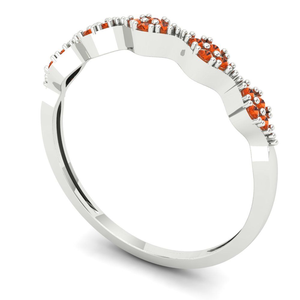0.1 cttw Simulated Red Diamond Round Cut White Gold Eternity Wedding Band