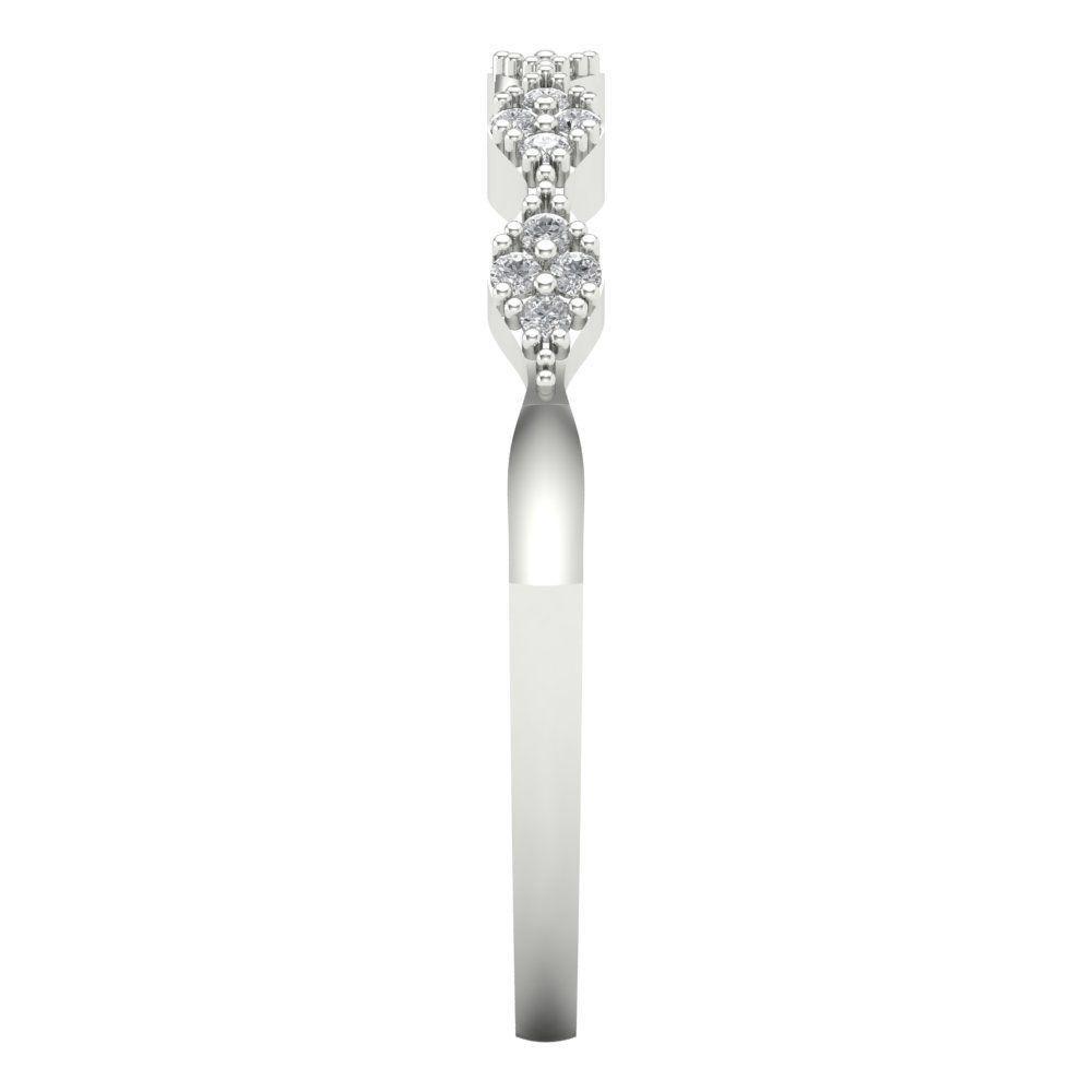 0.1 cttw Moissanite Round Cut White Gold Eternity Wedding Band