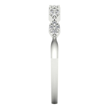 0.1 cttw Moissanite Round Cut White Gold Eternity Wedding Band