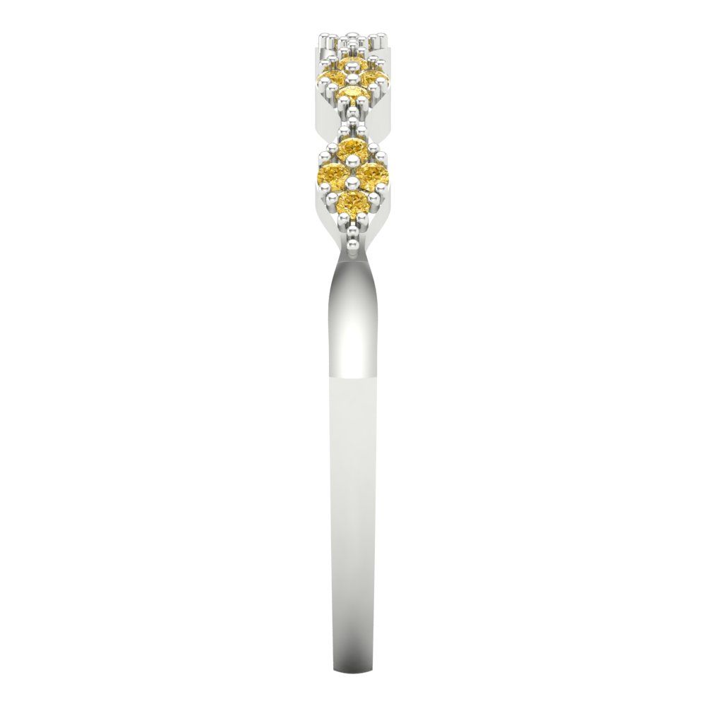0.1 cttw Simulated Yellow Diamond Round Cut White Gold Eternity Wedding Band