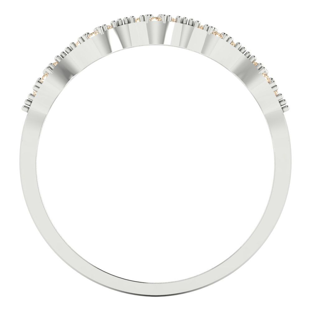 0.1 cttw Natural Morganite Round Cut White Gold Eternity Wedding Band