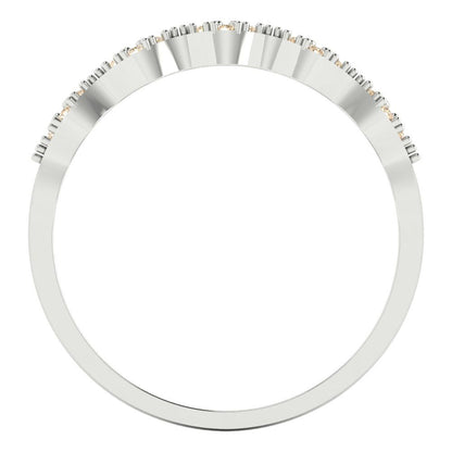0.1 cttw Natural Morganite Round Cut White Gold Eternity Wedding Band