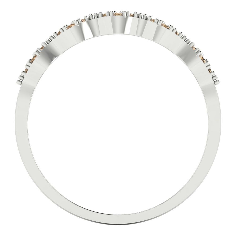 0.1 cttw Yellow Moissanite Round Cut White Gold Eternity Wedding Band