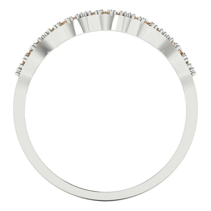 0.1 cttw Yellow Moissanite Round Cut White Gold Eternity Wedding Band