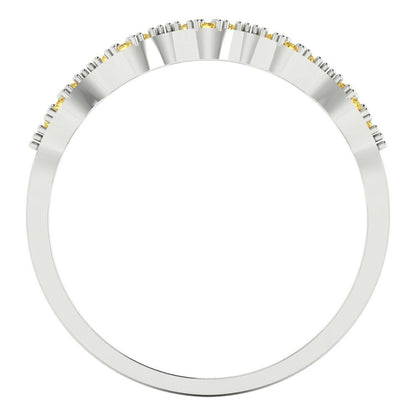 0.1 cttw Simulated Yellow Diamond Round Cut White Gold Eternity Wedding Band