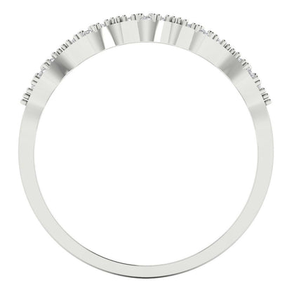 0.1 cttw White Sapphire Round Cut White Gold Eternity Wedding Band