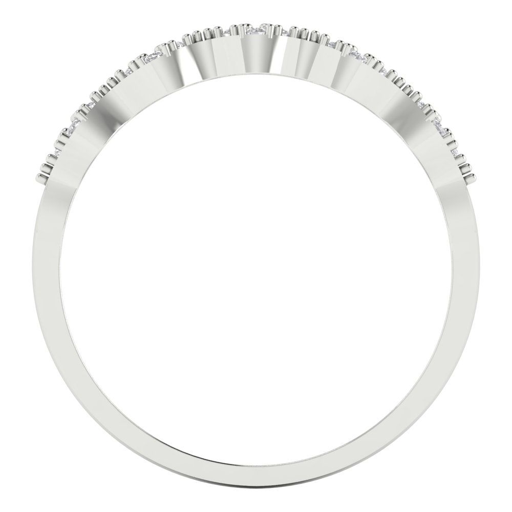 0.1 cttw Moissanite Round Cut White Gold Eternity Wedding Band