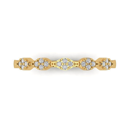 0.1 cttw Simulated Diamond Round Cut Yellow Gold Eternity Wedding Band