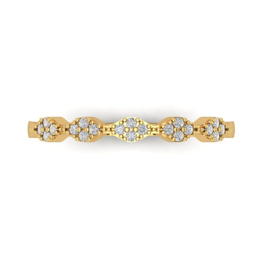 0.1 cttw Simulated Diamond Round Cut Yellow Gold Eternity Wedding Band