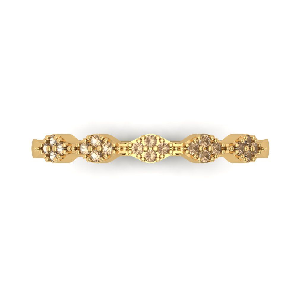0.1 cttw Yellow Moissanite Round Cut Yellow Gold Eternity Wedding Band