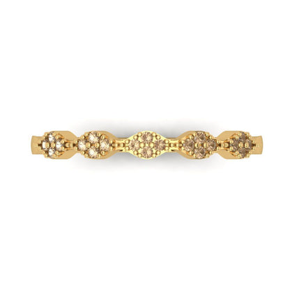 0.1 cttw Yellow Moissanite Round Cut Yellow Gold Eternity Wedding Band