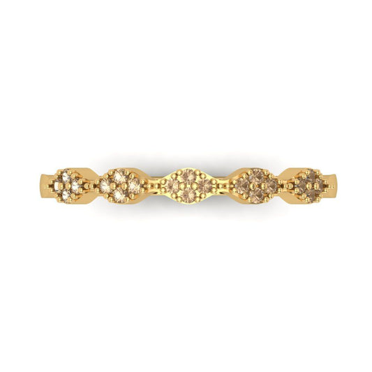 0.1 cttw Yellow Moissanite Round Cut Yellow Gold Eternity Wedding Band