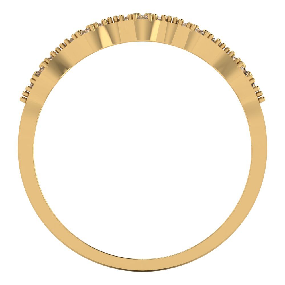 0.1 cttw Yellow Moissanite Round Cut Yellow Gold Eternity Wedding Band
