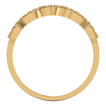 0.1 cttw Yellow Moissanite Round Cut Yellow Gold Eternity Wedding Band