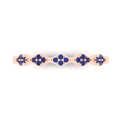0.1 cttw Simulated Tanzanite Round Cut Rose Gold Eternity Wedding Band