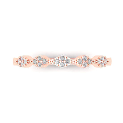0.1 cttw Moissanite Round Cut Rose Gold Eternity Wedding Band
